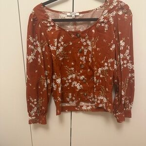 Madewell Rust Floral Blouse